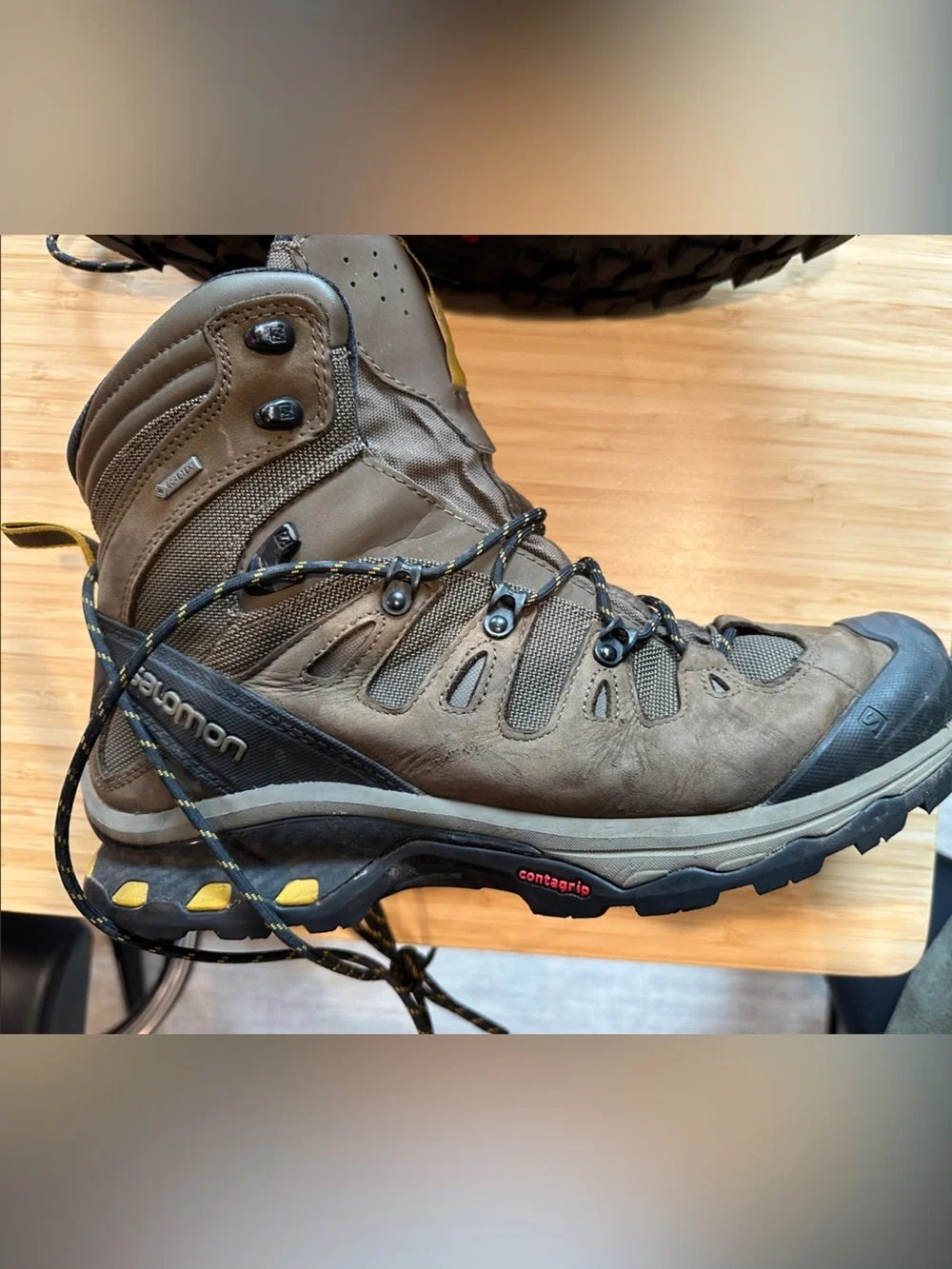 Salomon Brown and Black Men's Trail Hiking Boots - size 11